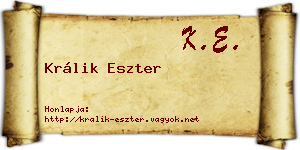 Králik Eszter névjegykártya