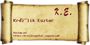 Králik Eszter névjegykártya